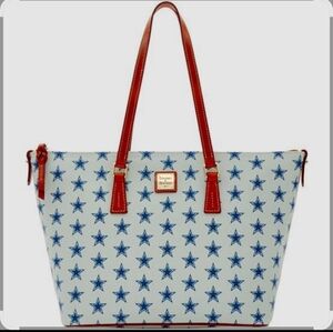 Dooney & Bourke Blue Star Dallas Cowboys NFL Collection Top Zipper Tote Bag  NwT